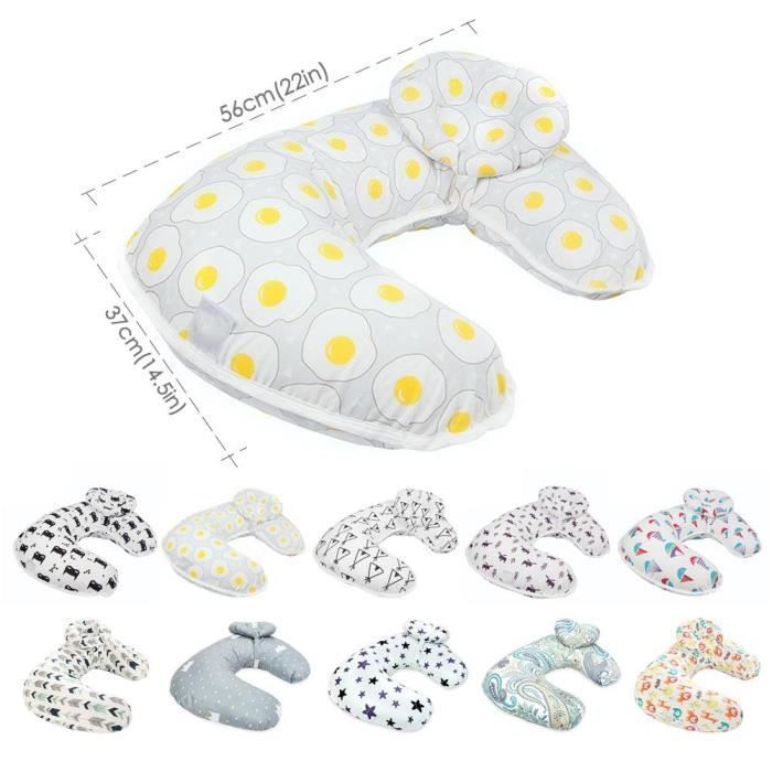 MOGOI Multifunctional Baby Nursing Pillow, Star on White, Cotton, 56 * 37cm