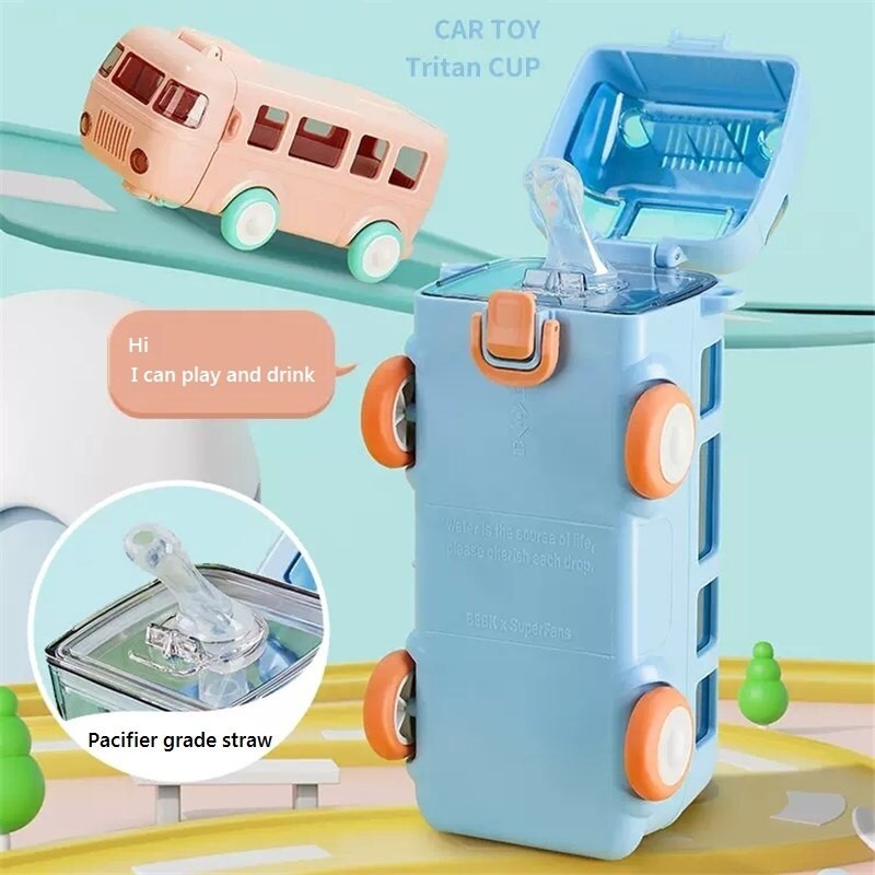 Sommerliche Outdoor-Mode, tragbare Auto-Spielhülle aus Tritan-Material, Wasserflasche, PA-frei, Kawaii-Wasserflasche