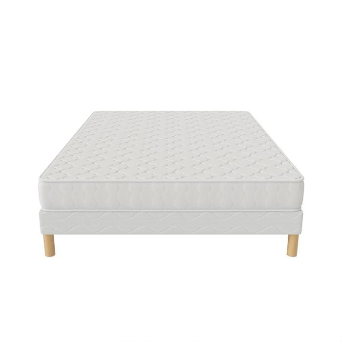 COMFORT+ bed base + mattress 140x200 cm, height 17 cm, polyurethane foam, balanced comfort, 4 legs included.