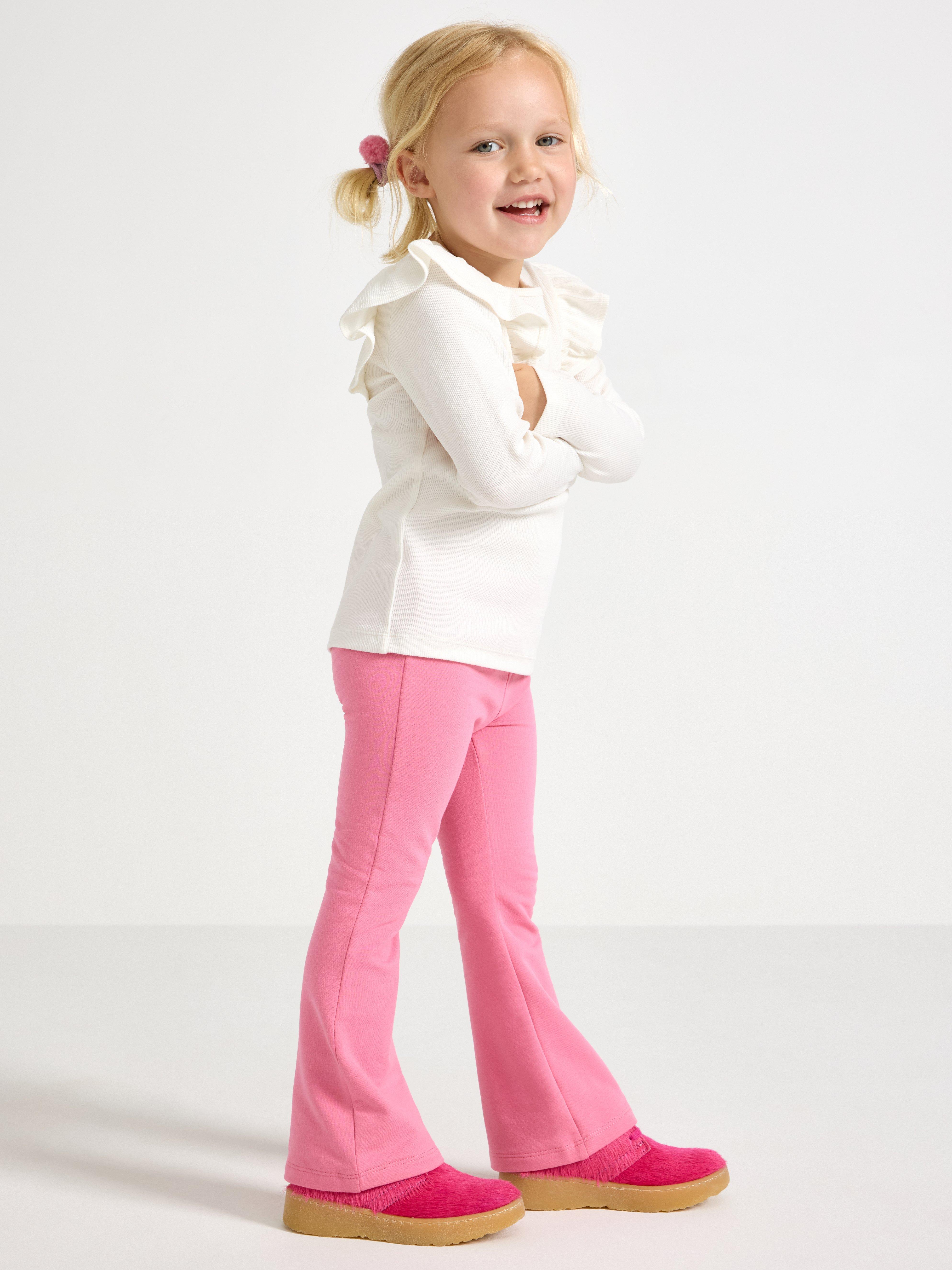 Leggings évasés à intérieur brossé rose