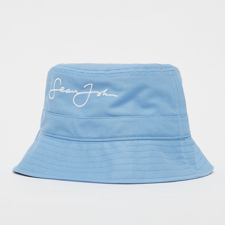 Cappello a secchiello in twill con logo in corsivo