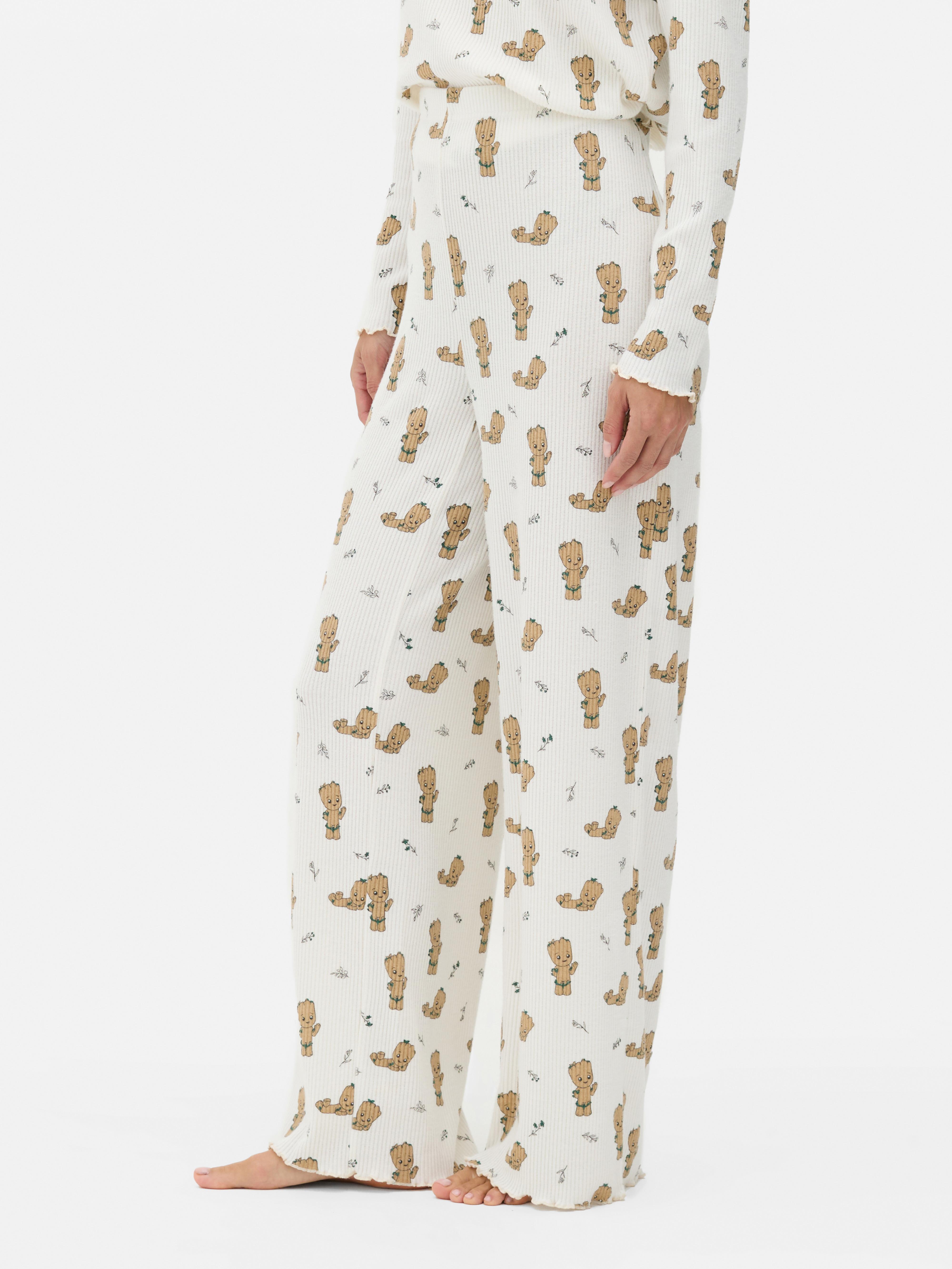 Pantaloni de pijama MARVEL Gardienii Galaxiei Groot Pantaloni de pijama lungi Marvel cu talie elastică și manșete festonate
