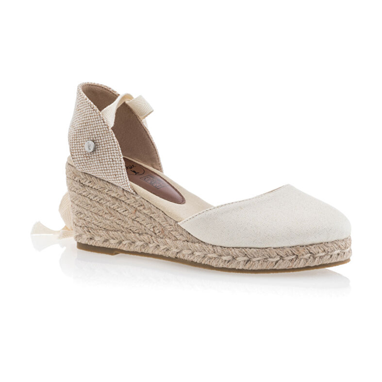 Dámské béžové espadrilky s lanovou podrážkou