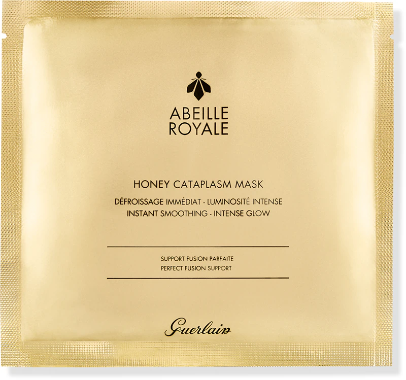 Máscara facial em tecido hidratante e suavizante GUERLAIN Abeille Royale Honey Cataplasm.