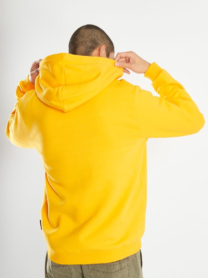 Sudadera con capucha y bolsillo tipo canguro - AMARILLA