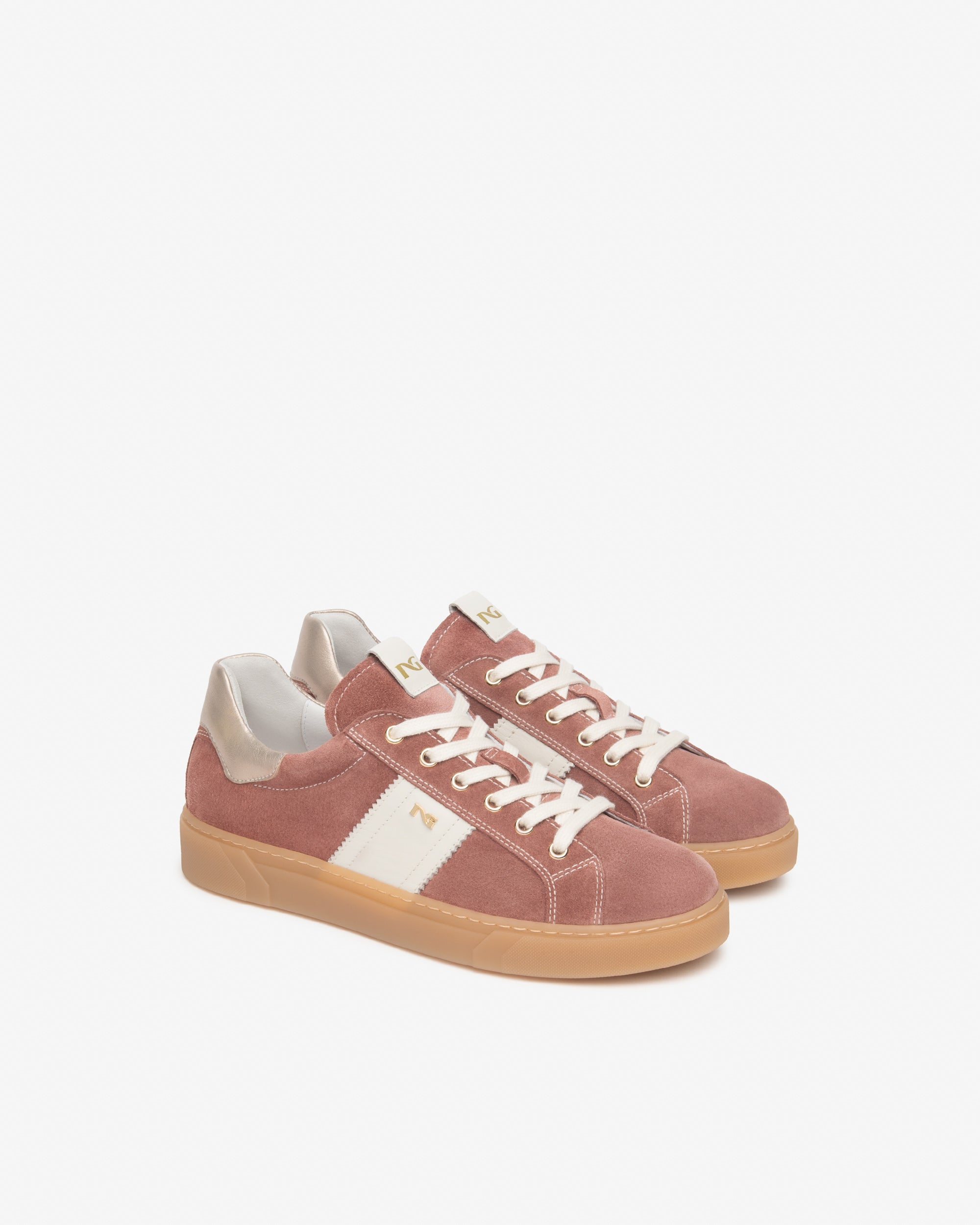  Damen-Sneaker aus Wildleder und Leder