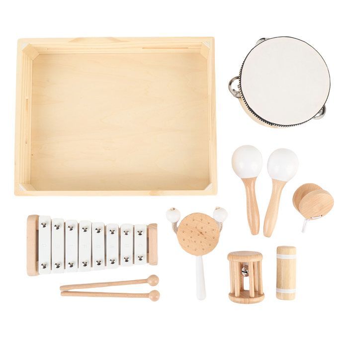 SALALIS Strumento musicale per bambini, strumento musicale in legno per bambini, set di percussioni giocattolo, giochi da tavolo