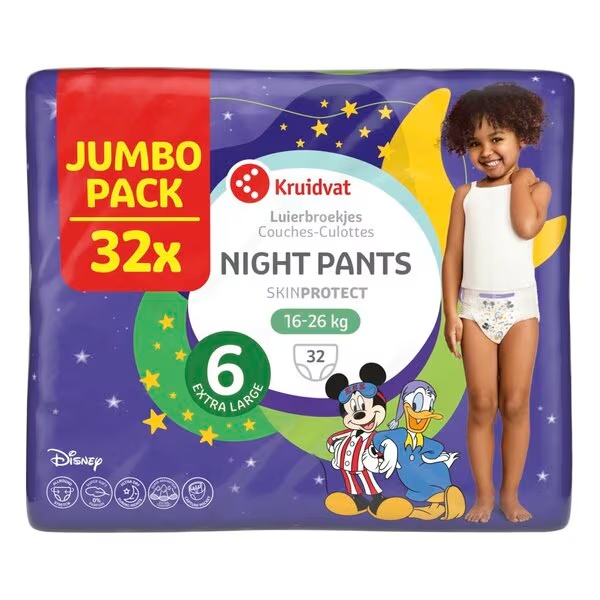 Kruidvat ноћне пелене величине 6XL, џамбо паковање<br>32 комада
