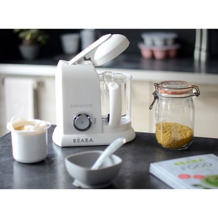BÉABA - Babycook Solo - 4-in-1 Baby Food Maker, Blender, and Steamer - White