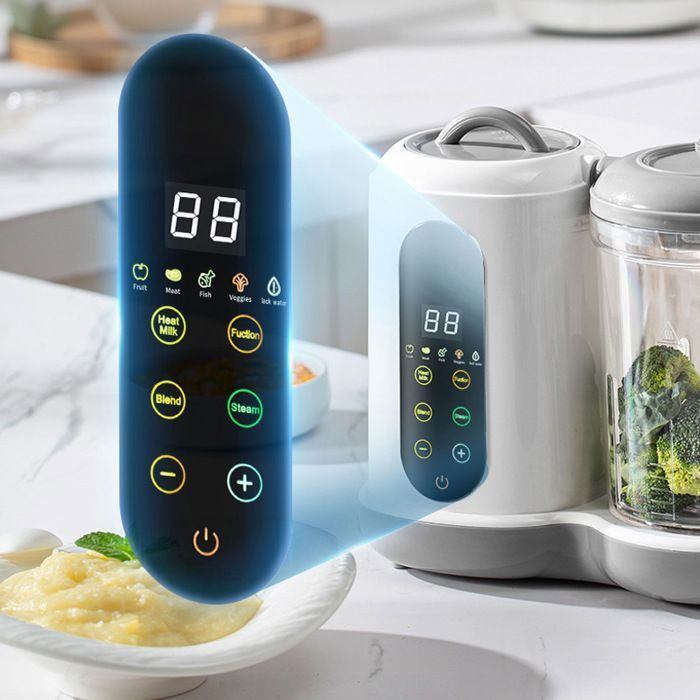 Procesador de alimentos para bebés multifuncional 4 en 1 - 450 W - Acero inoxidable 304 - 4 programas preestablecidos - Pantalla táctil desmontable