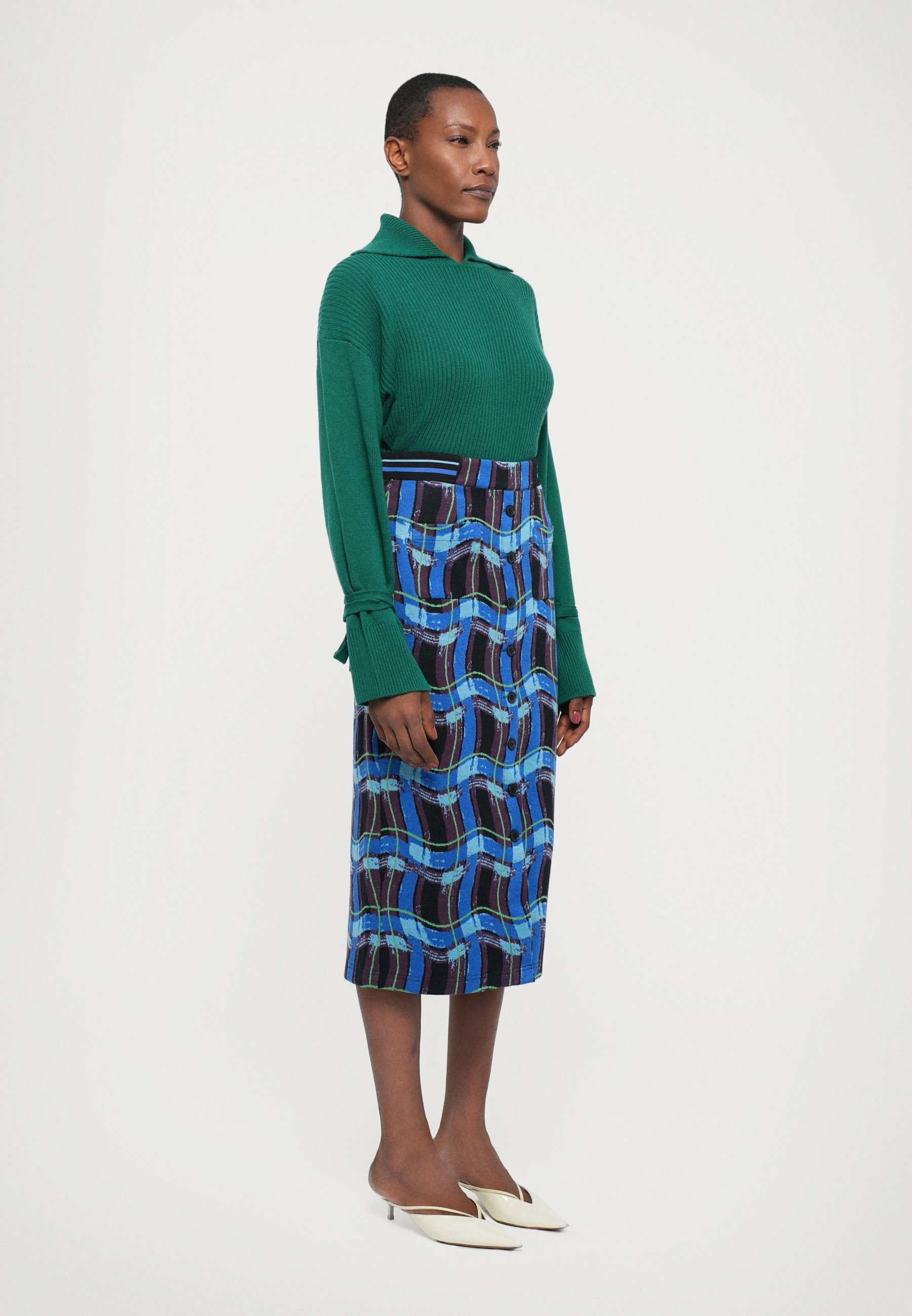 Diane von Furstenberg NATALIE MAXI SKIRT - Spódnica ołówkowa - niebieska