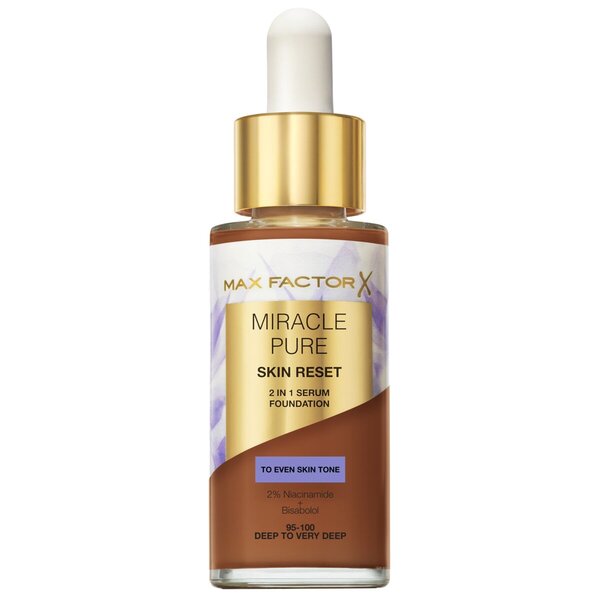 Max Factor Miracle Pure Skin Reset 95-100 Βαθύ έως Πολύ Βαθύ Ορός 2 σε 1 Foundation<br>30ml