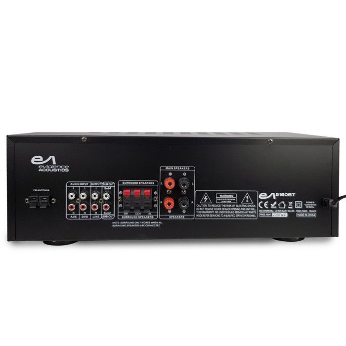 Hi-Fi Amplifier - Evidence Acoustics EA-5160-BT - 5.1 Stereo Karaoke 2x50W + 3x20W - USB, SD, AUX, DVD, FM Input