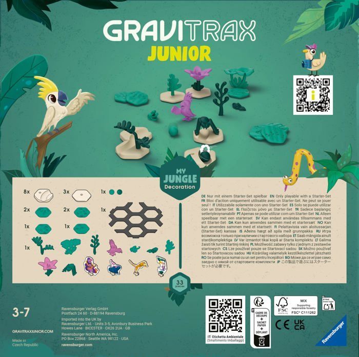Jeu d'assemblage - Ravensburger - GraviTrax Junior - 3 ans - Piste à billes - Écologique