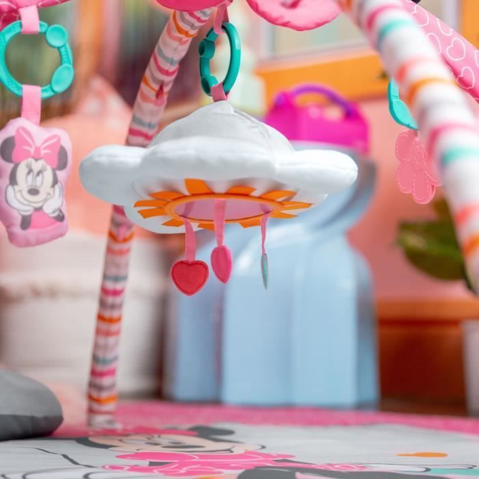DISNEY BABY  -MINNIE- Tapis de sol éveil bébé évolutif  arche avec jouets sensoriels et musicaux, cadeau bébé