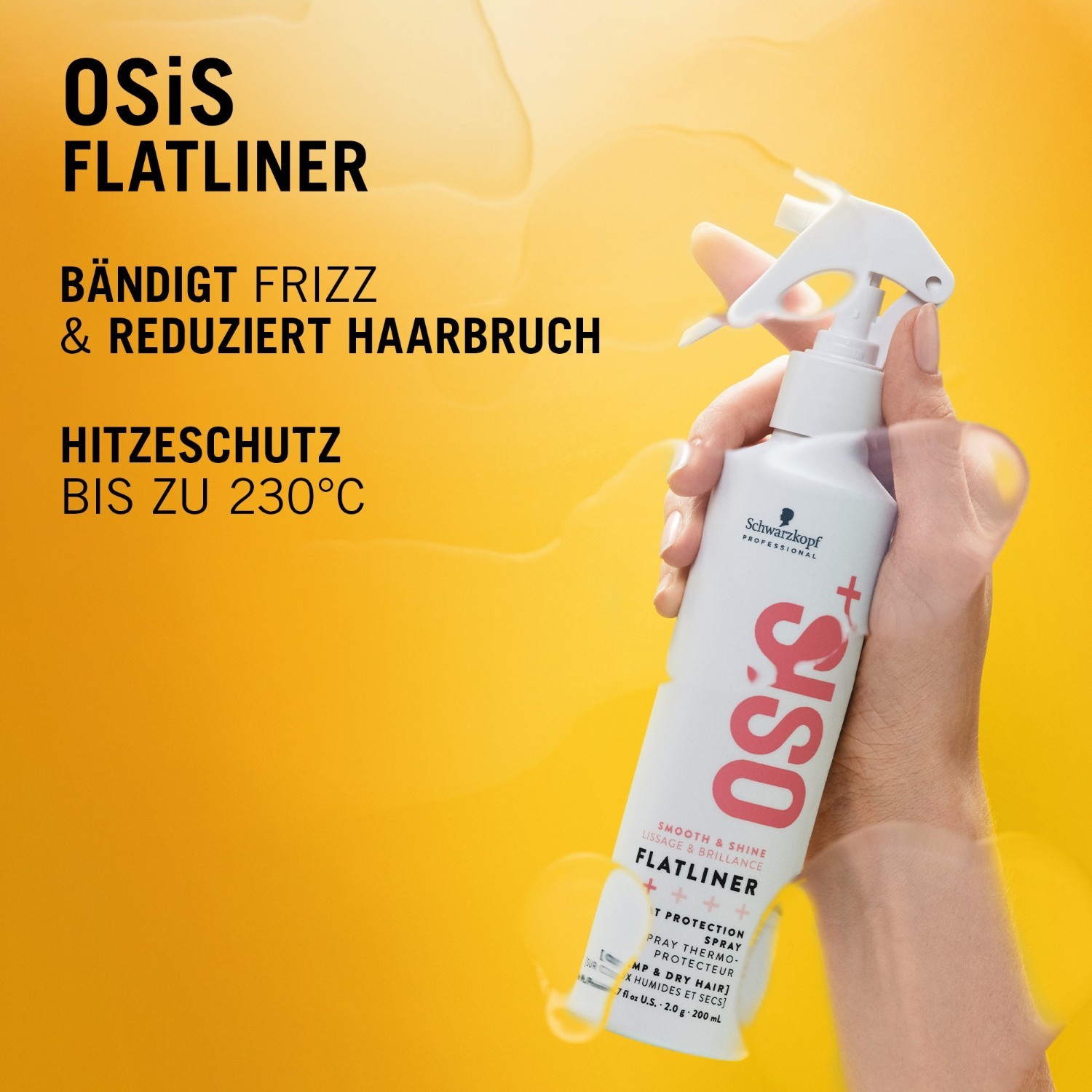 Schwarzkopf Professional karstuma aizsardzības sprejs OSiS+ Smooth & Shine plakanais matējums - 200 ml