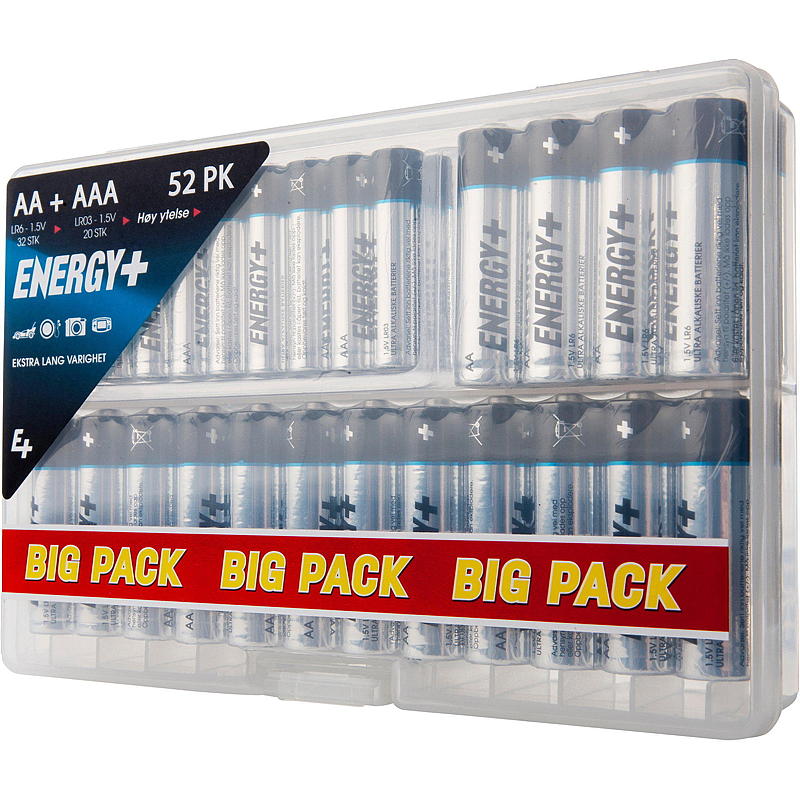 Energibatteri AA/AAA 52-pak, Power Energy