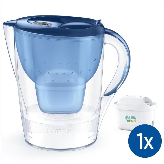 Jarra filtrante de agua BRITA Marella Blue XL - Capacidad de 3,5 L (2,5 L de agua filtrada) - Incluye 1 cartucho Maxtra Pro All-In-1