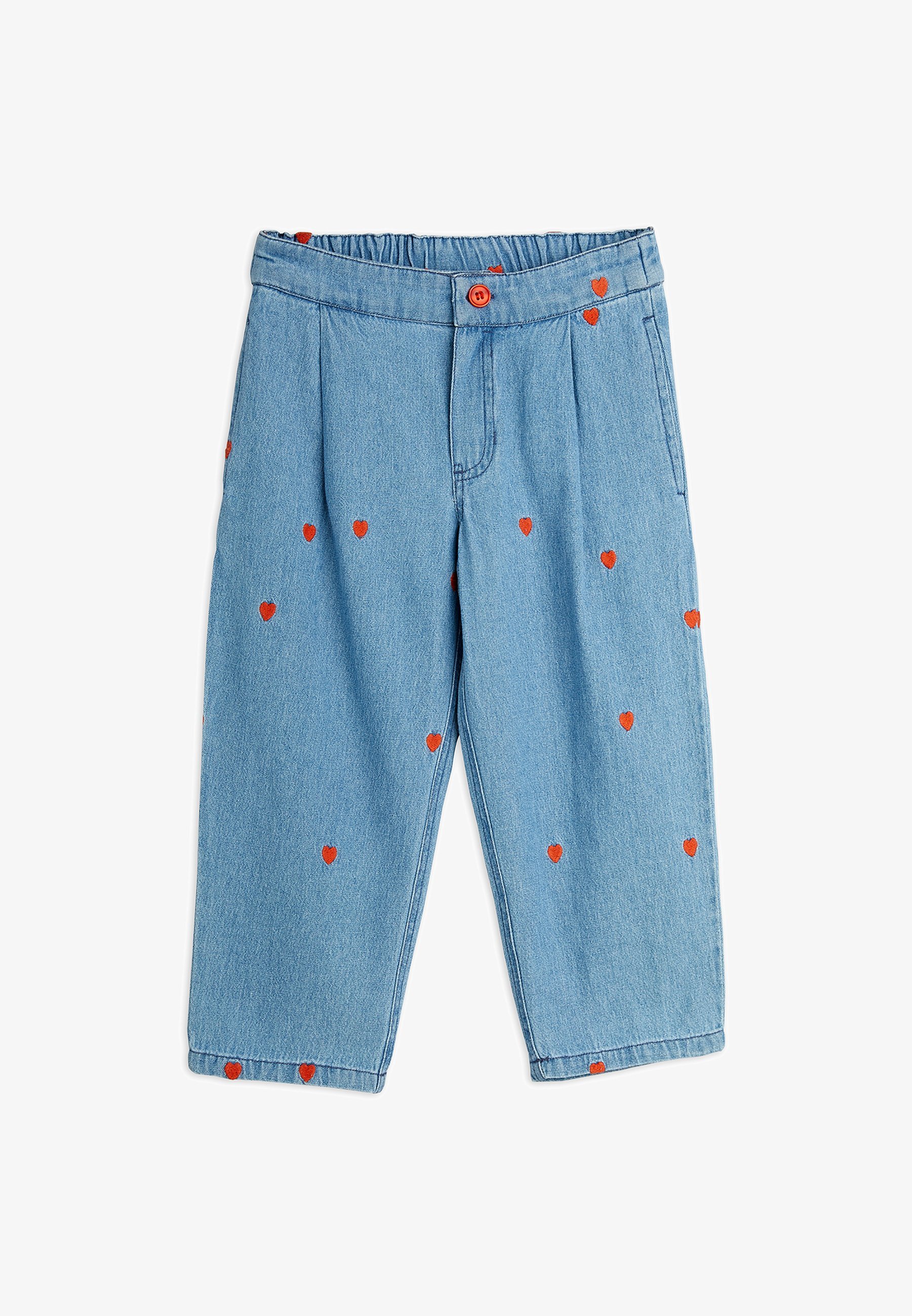 Mini Rodini HEARTS BROEK UNISEX - Relaxte jeans - blauw