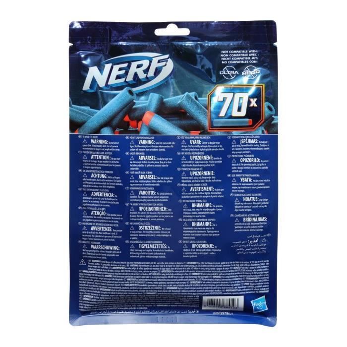 Confezione di ricarica da 70 dardi NERF Elite 2.0 - Dardi in schiuma ufficiali NERF Elite 2.0 - Compatibili con i blaster NERF - Età consigliata: 8+