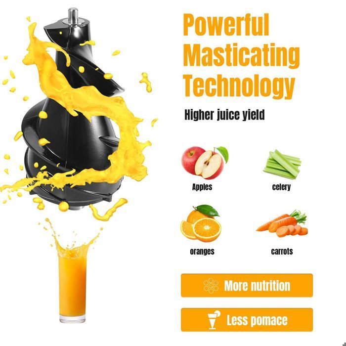 Fruit and Vegetable Juicer - 500W Juicer - 8cm Feed Chute - BPA Free - Advanced Filtration