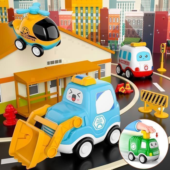 KUKUFUN 8-Piece Baby Toy Cars, Push and Pull Toys for Babies, Birthday Gifts for Boys and Girls Ages 1, 2, and 3 - GIFT