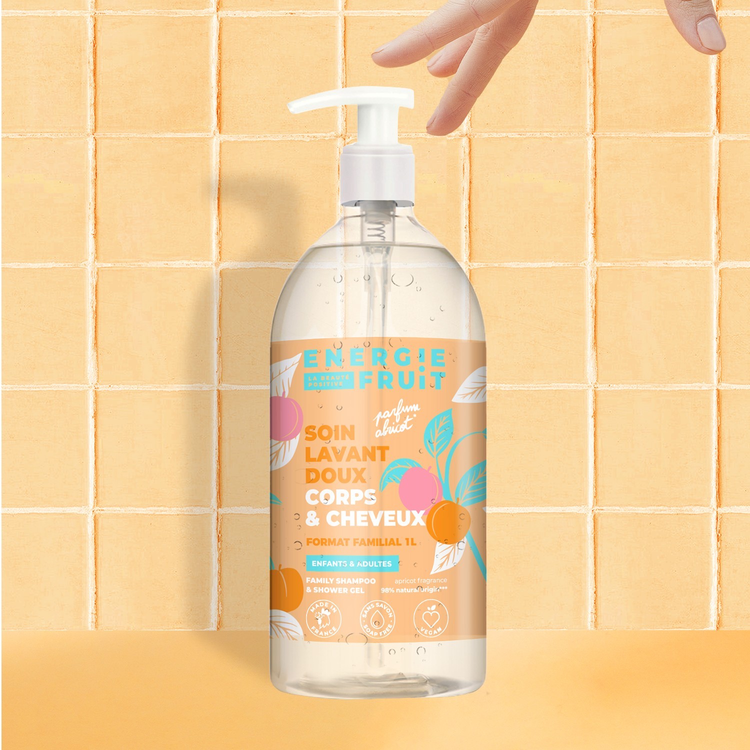 Energie Fruit soin lavant doux corps & cheveux - enfants & adultes - parfum abricot