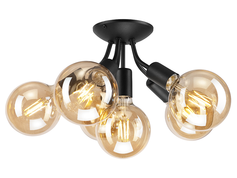 Lampa sufitowa Viggo 6-punktowa stalowa czarna