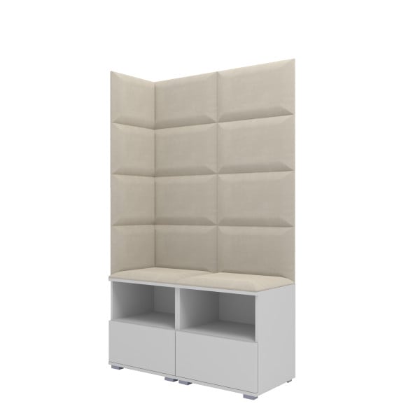 Tapicerowana garderoba do przedpokoju Nela V - kolor biały