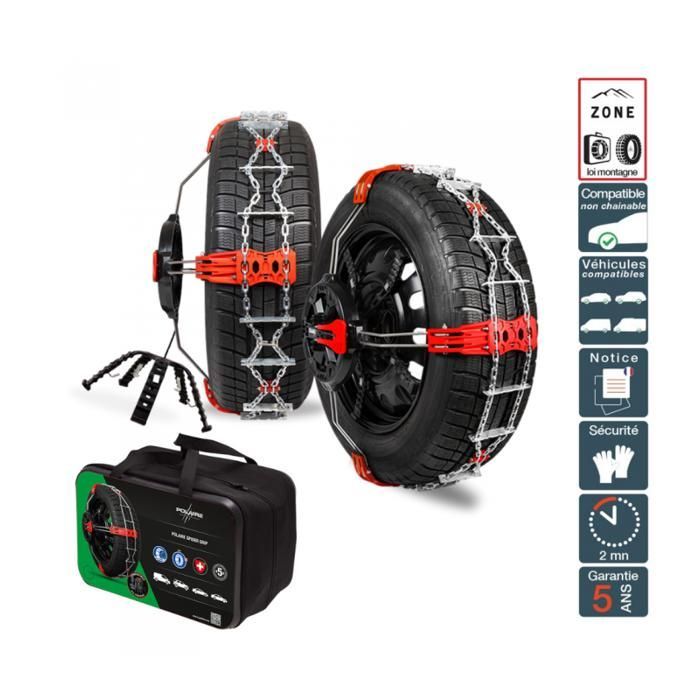 Catena da neve per pneumatici anteriori 265/45R21 su veicoli non compatibili con le catene da neve - Polaire 0160-PSPC-28