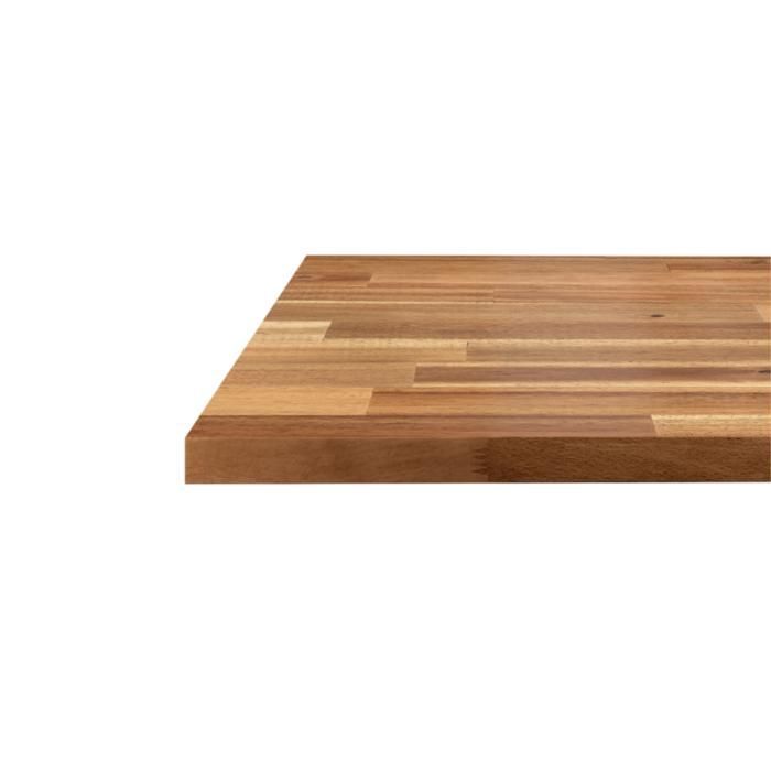 Solid acacia worktop, oiled, laminated, L.250 x W.65 cm, Thickness 26 mm