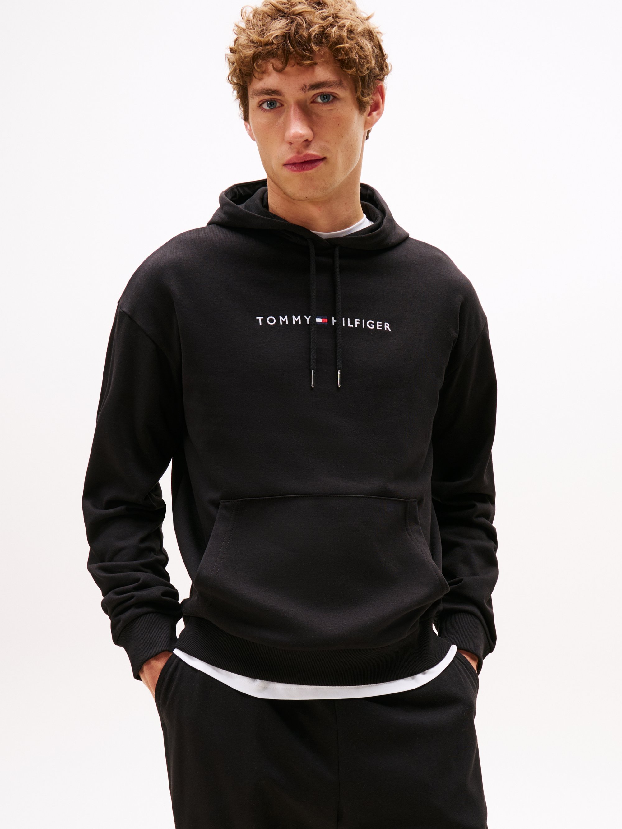 Tommy Hilfiger ORIGINAL HOODIE - Pyjamaoberteil - schwarz