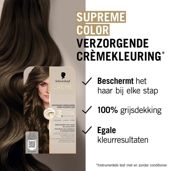 Schwarzkopf Creme Supreme 6-0 Prirodna svijetlosmeđa njegujuća kremasta boja za kosu 182 g