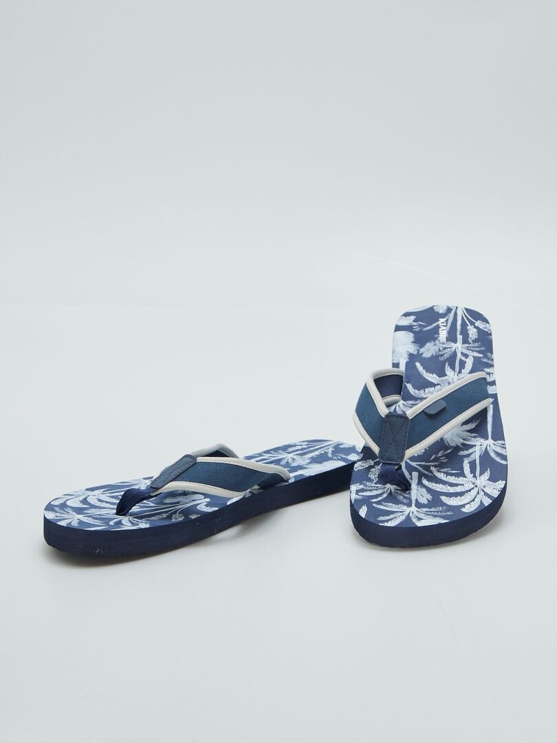 Chinelo de dedo com tira de tecido - AZUL