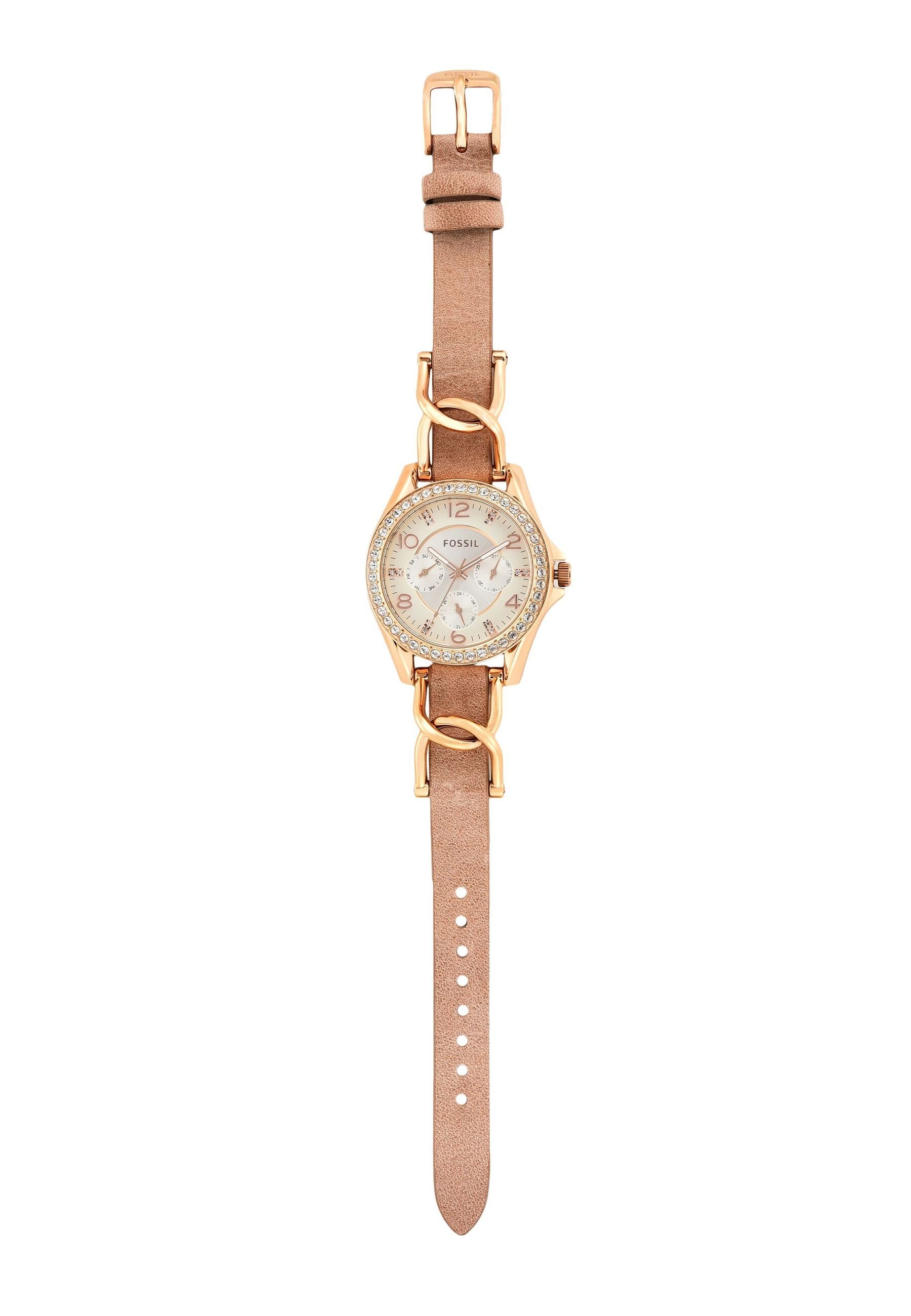 Fossil RILEY - Horloge - roségoudkleurig/lichtbruin