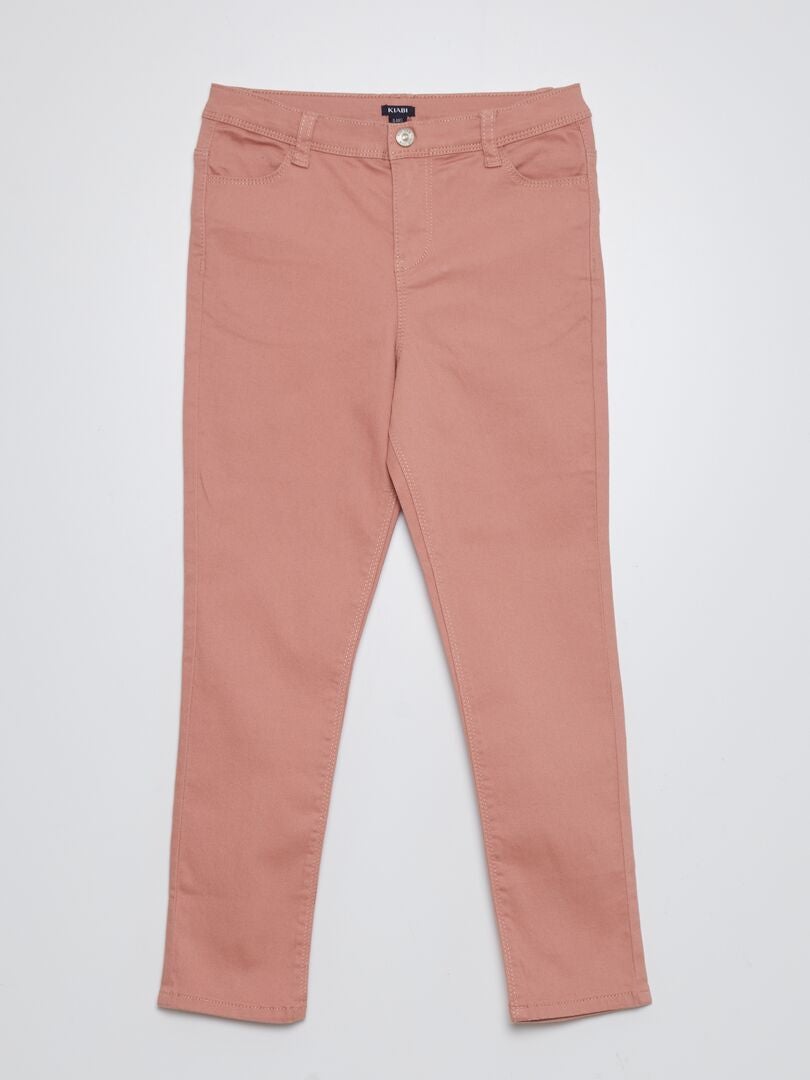 Calça jeans elástica - Ajuste mais confortável - Rosa