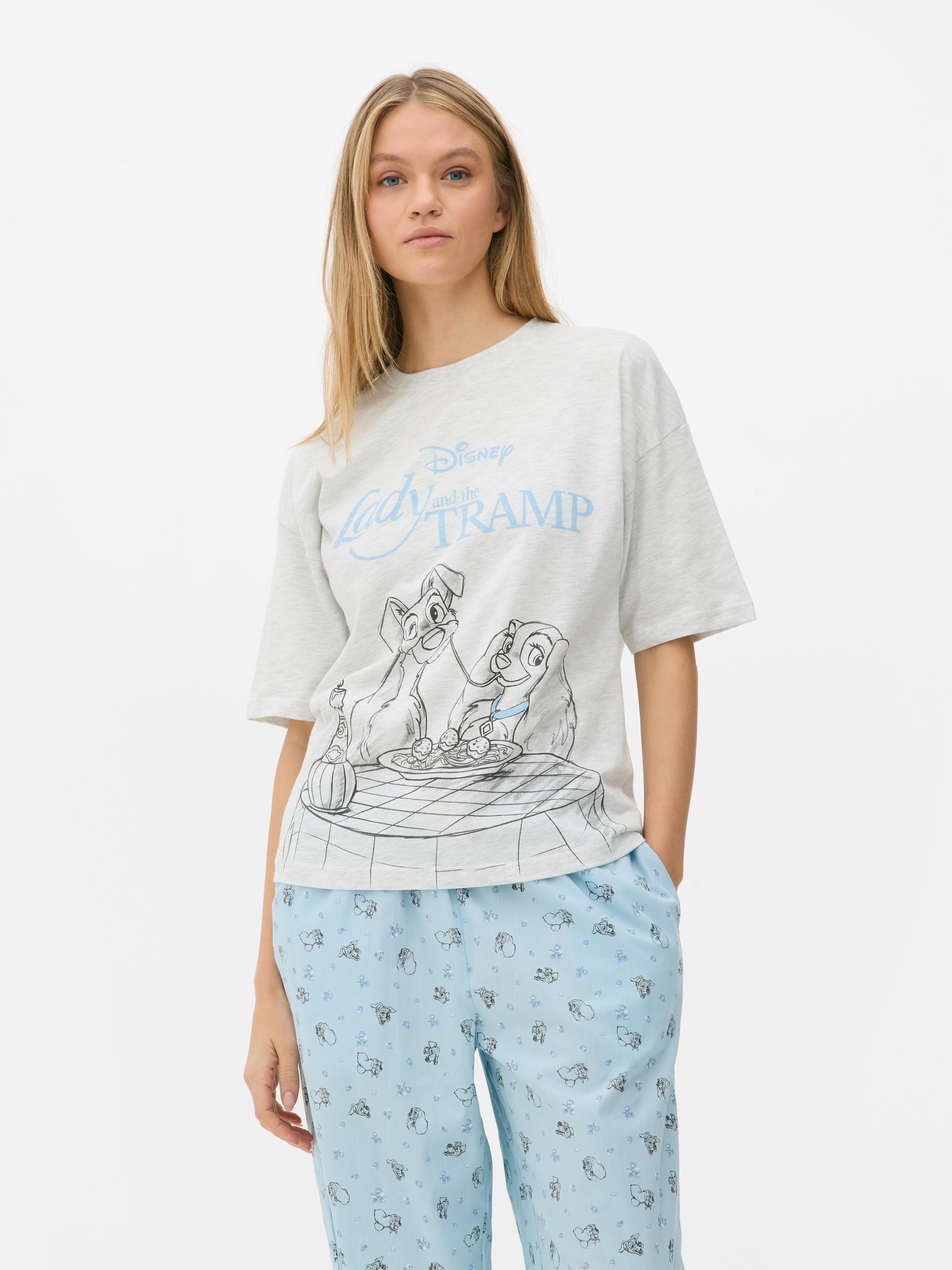 Top de pijama Disney Doamna și Vagabondul Un top de pijama relaxat cu mânecă scurtă din jerseu și imprimeu Disney