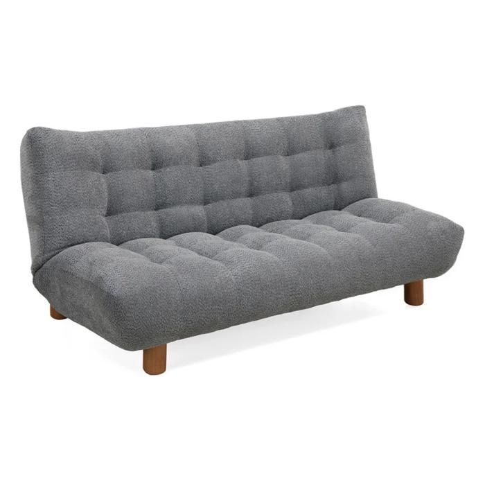 Sofá cama convertible tapizado en tejido bouclé gris - VALENTIN Meubletmoi