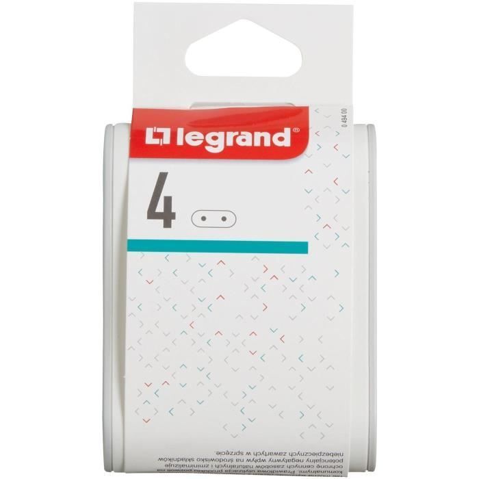 LEGRAND Standaard Quadruplite met 4 zijcontactdozen, 2P 6A - Wit en grijs