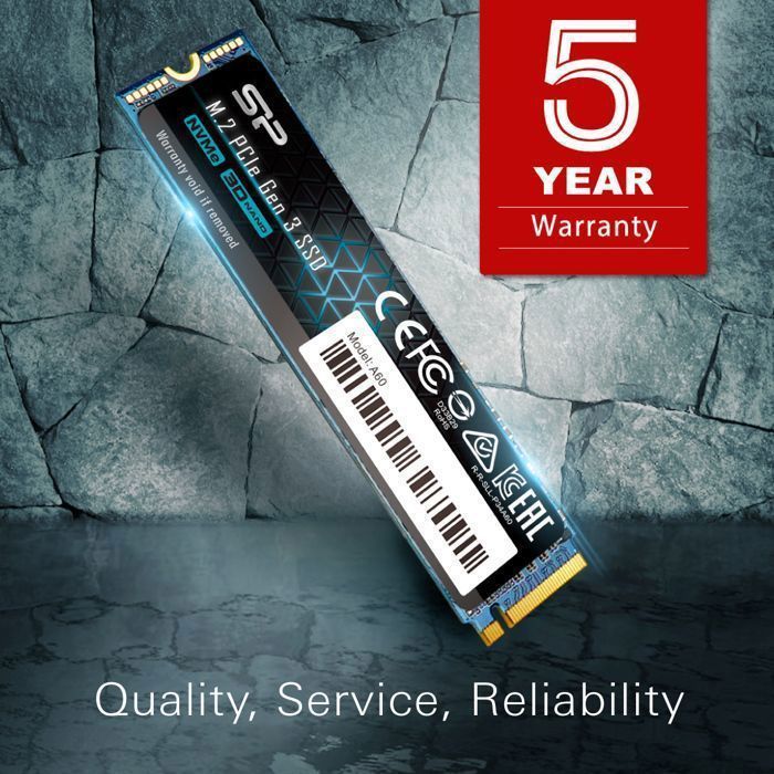 SSD interno - Silicon Power - P34A60 256GB - NVMe PCIe Gen3x4 M.2 Lectura/Escritura 2200 1600 MB/s