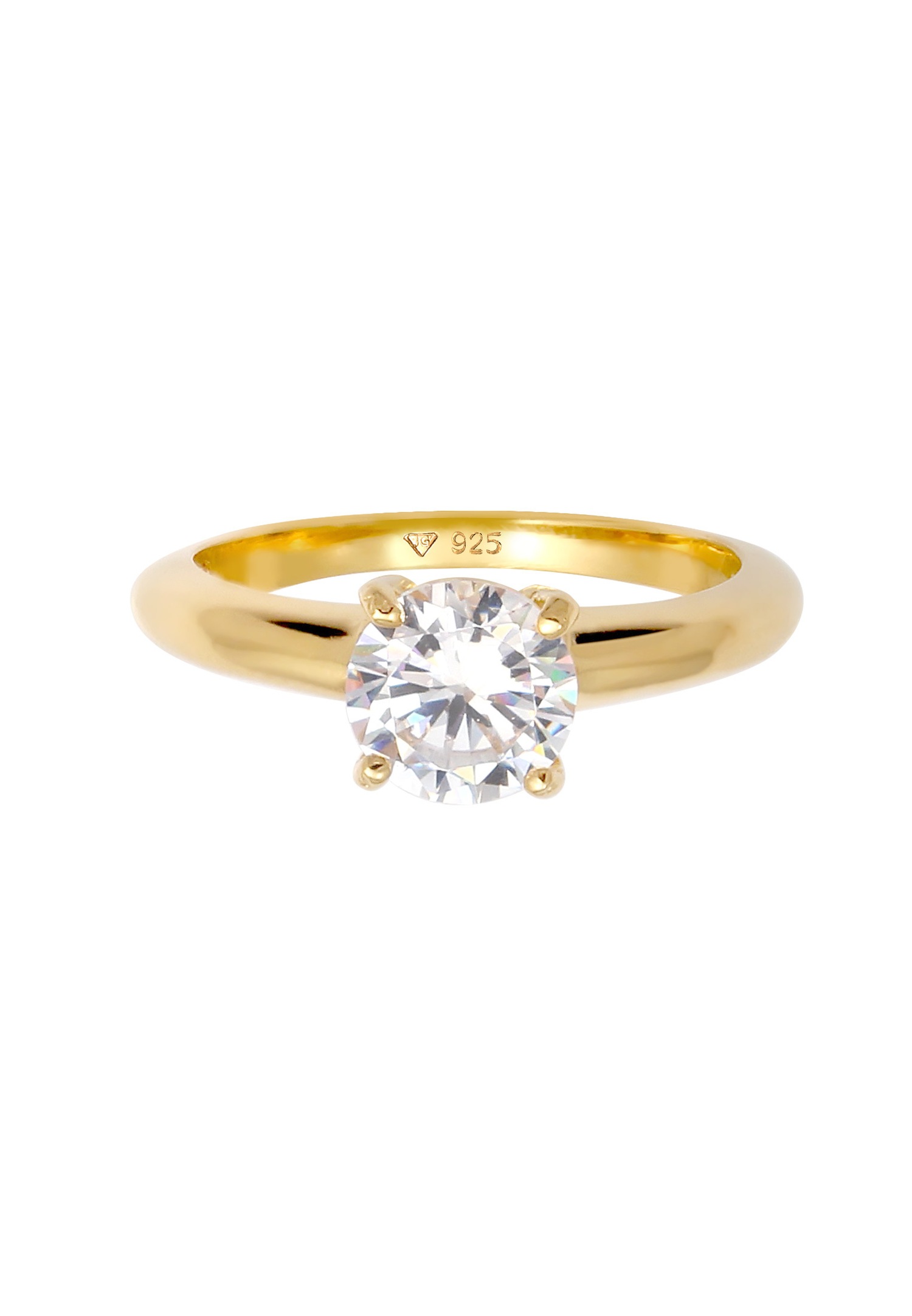 Elli Femmes Solitaire Classique avec cristal de zirconium en argent sterling 925