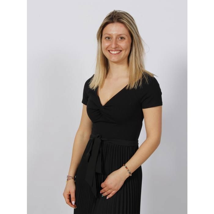 Vestido Guess para mujer: elegante y original, de algodón negro.