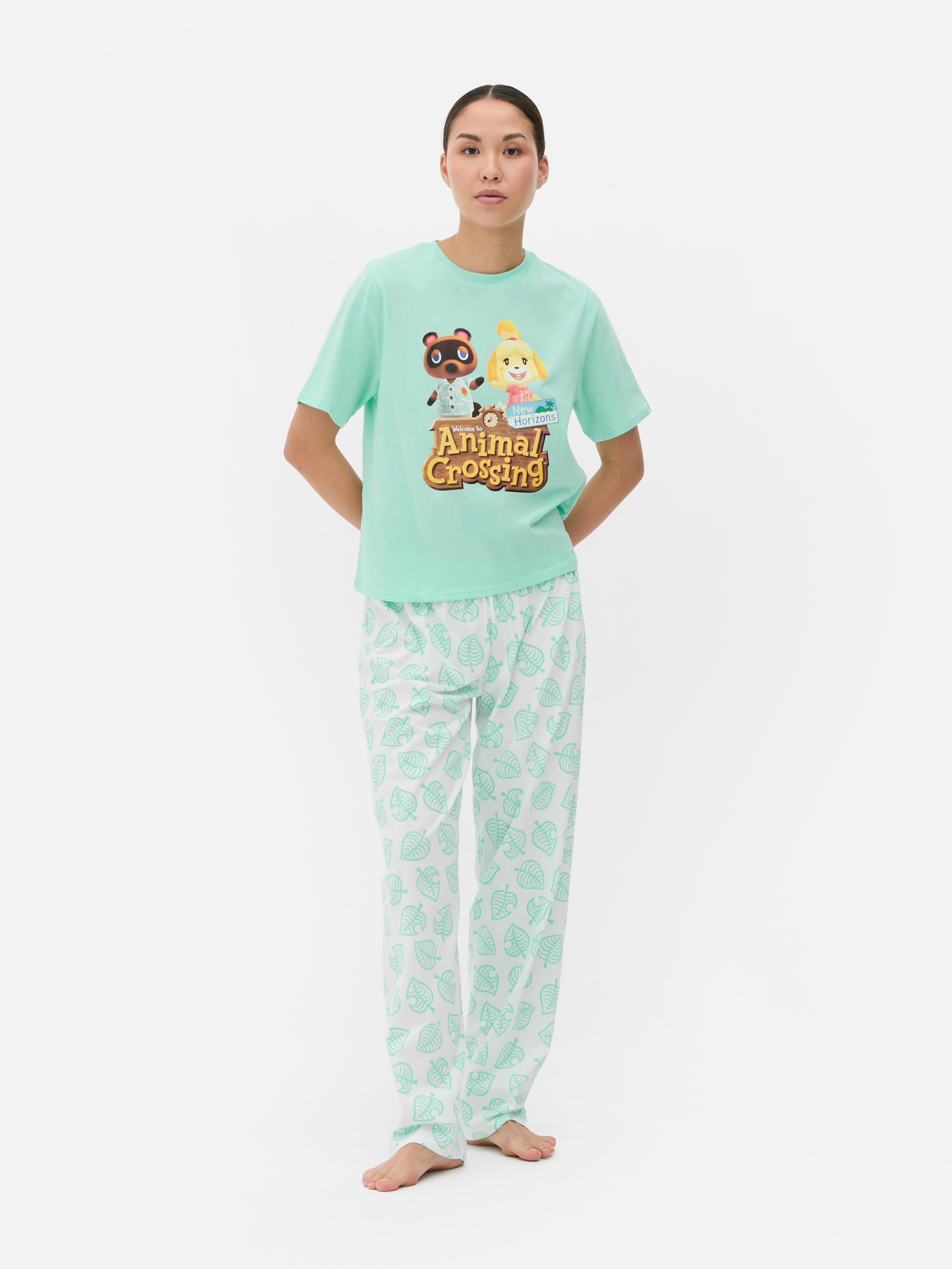 Pijamale Animal Crossing Pijamale Animal Crossing cu top cu mânecă scurtă și pantaloni lungi