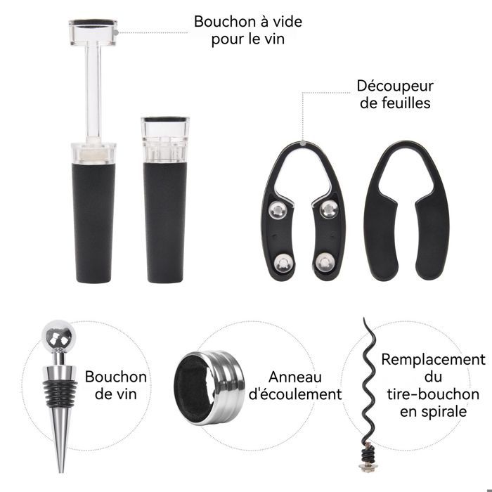 C Corkscrew - CULINOREA - 28x23.5x8 cm - Mahogany - 9 in 1 - Bottle opener - pourer - drip ring - foil cutter - Gift