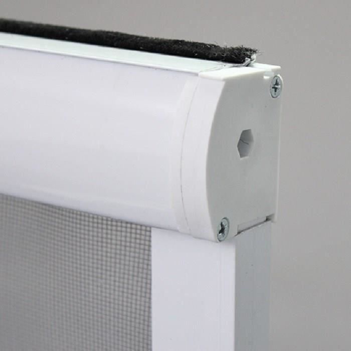 Moustiquaire de fenêtre L160 x H170 cm en aluminium laqué blanc - Recoupable en largeur et hauteur.