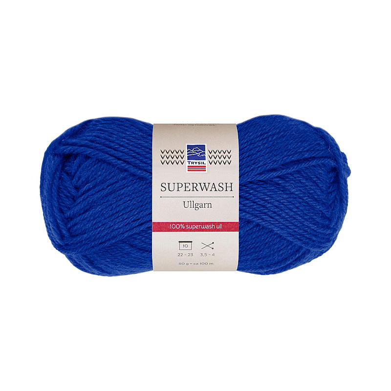 Superwash ullgarn kungblått