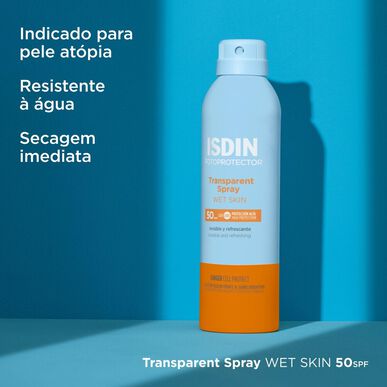 Protector solar corporal en spray Isdin para piel húmeda SPF50 250 ml