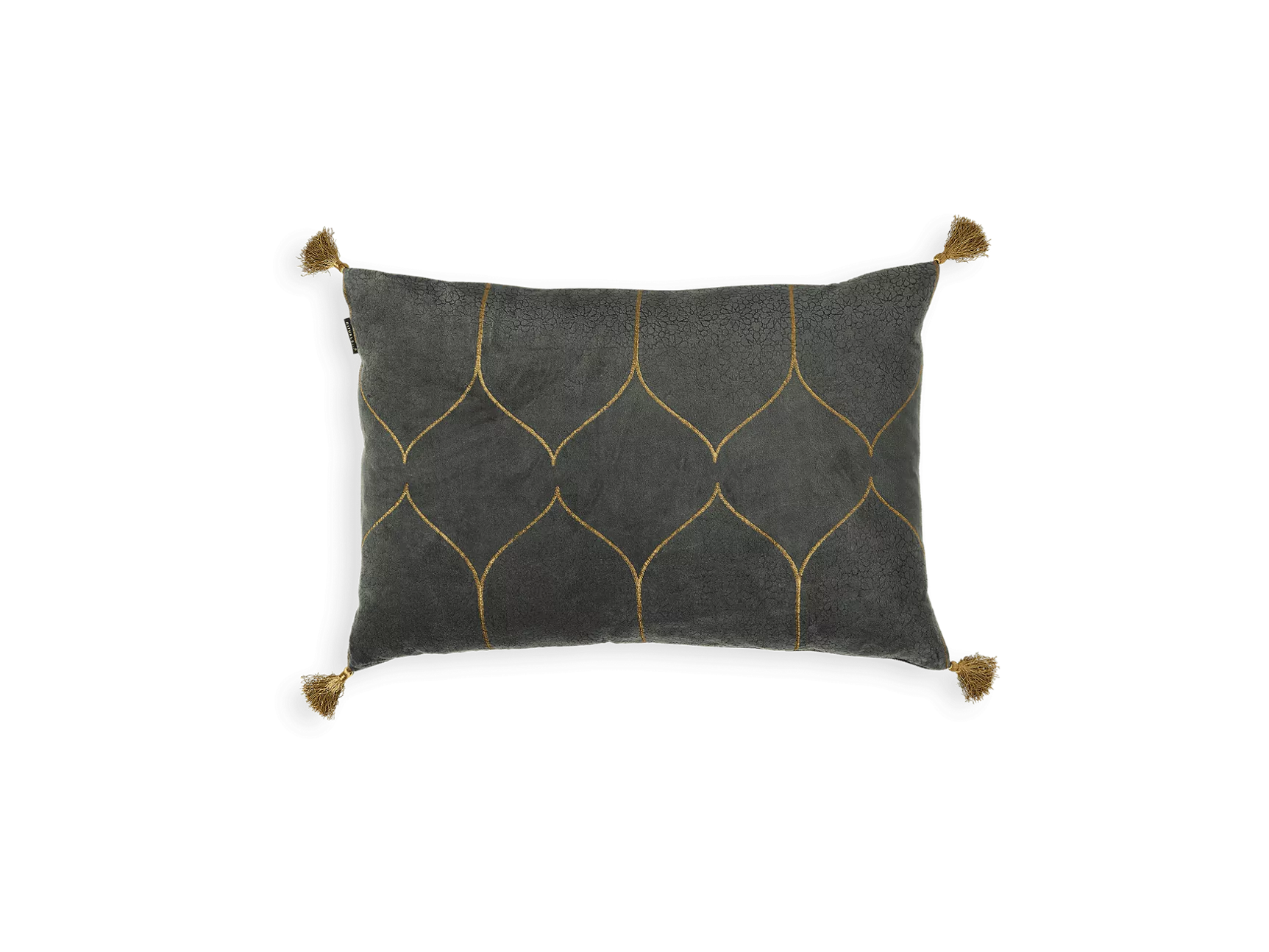 Funda de cojín de terciopelo de algodón Vellore 60x40cm Gris Azul