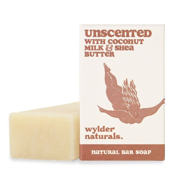 Jabón Wylder Naturals sin perfume con leche de coco y manteca de karité, 120 g