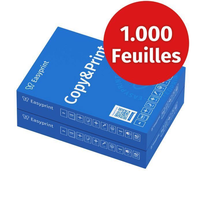 Easyprint Printer and copier paper, 1000 sheets, 2 x 500 A4, premium white, PEFC certified
